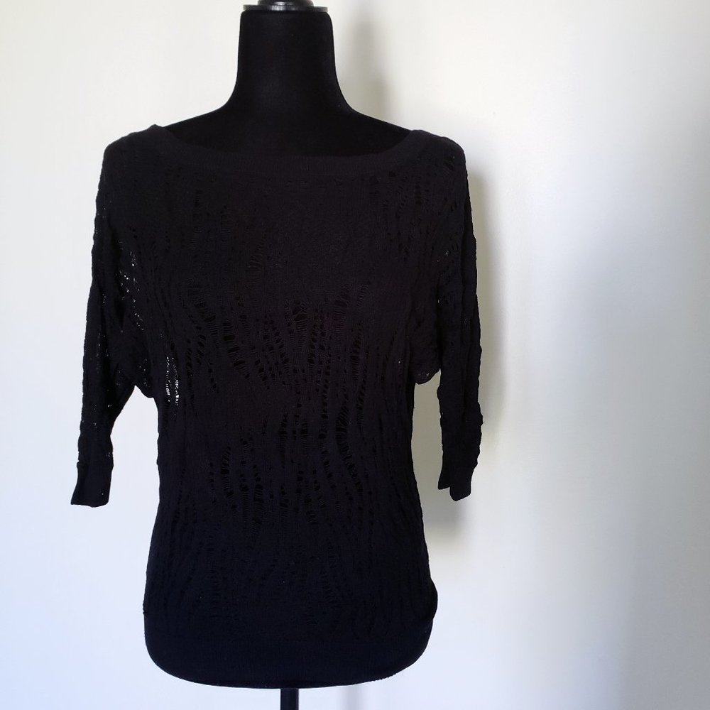 xs || express || MESH WEAVE SHEER SWEATER